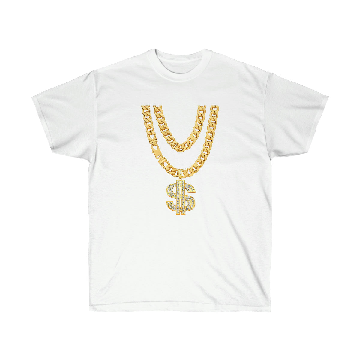 Necklace Dollar Men T-Shirt - White, 3XL image