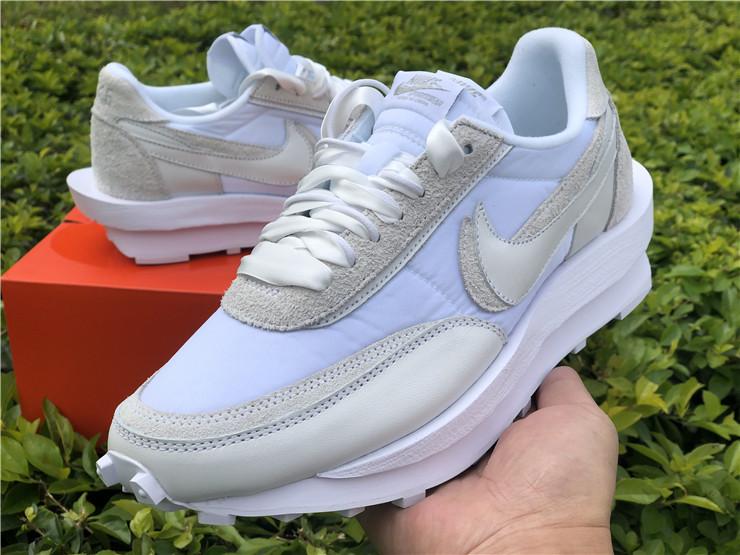 Sacai x LDWaffle White Nylon Shoes Sneakers - nk0001592 image 2