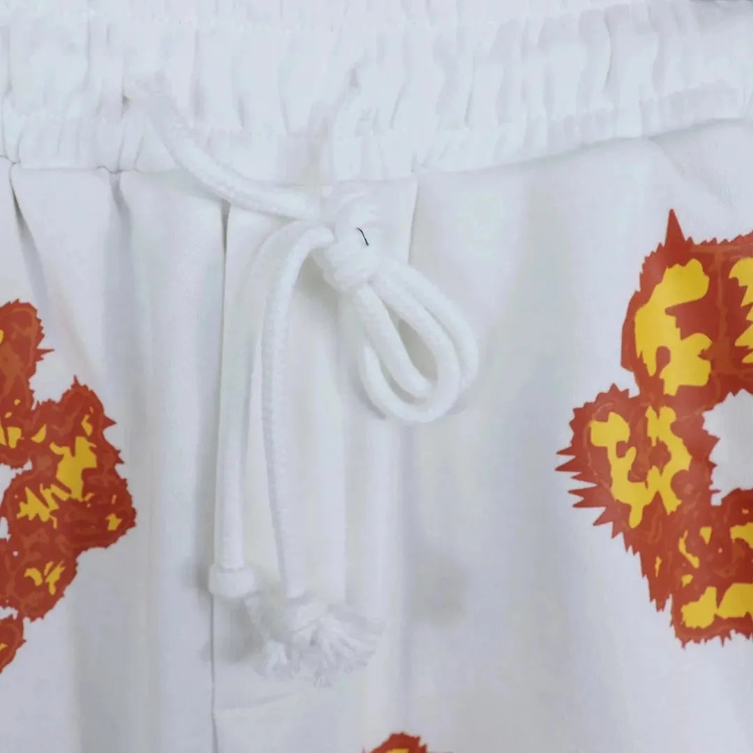 DT Set White & Orange Tee & Shorts – 142 – dt0000142