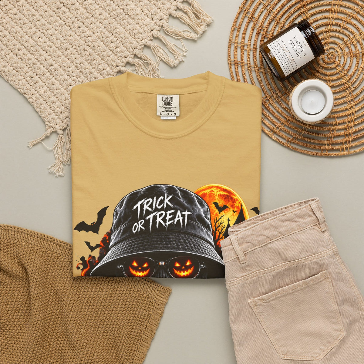 Spooky Streetwear Masked Unisex Garment-Dyed T-shirt image 33