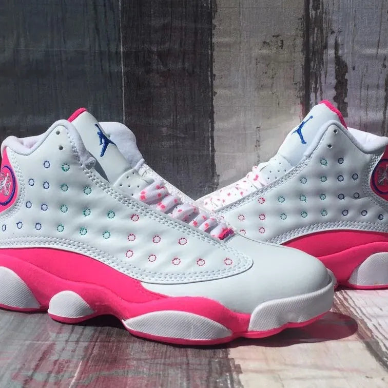 AJ 13 White Pink Blue Shoes Sneakers - nk0001595 image 10