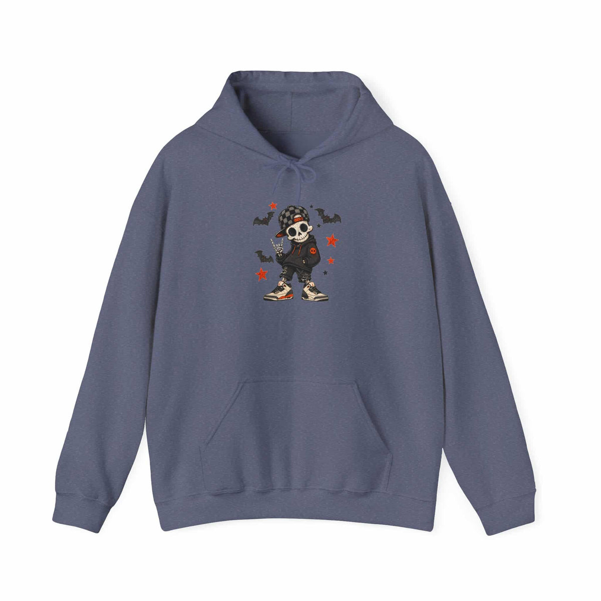 Boy Skeleton Halloween Hooded Sweatshirt - 3XL, Heather Navy image