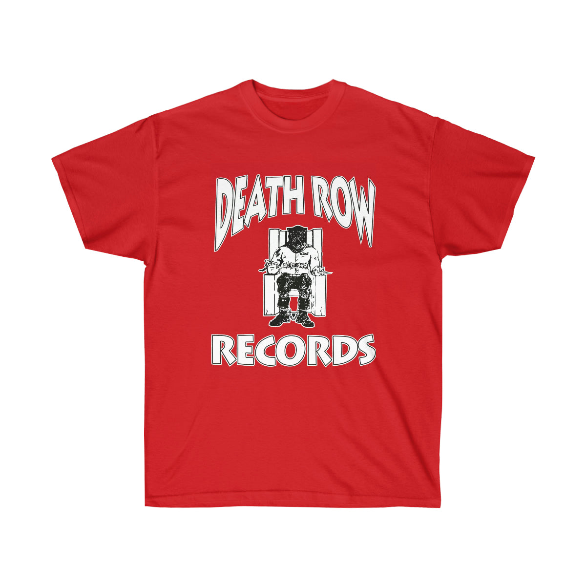 White Death Row Men T-Shirt - Red, L image