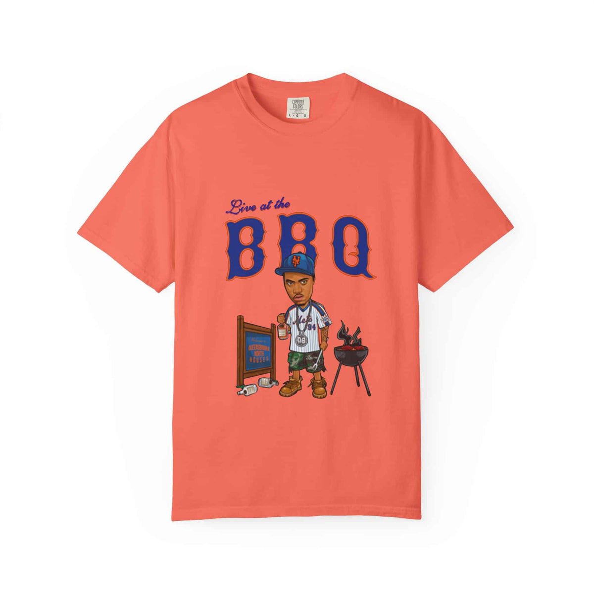 Rap Nas Live At The BBQ Unisex Garment-Dyed T-shirt image