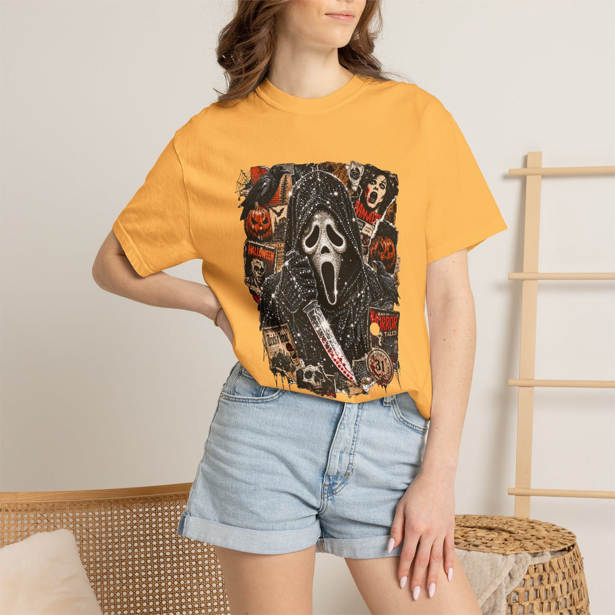Halloween Horror Unisex Garment-Dyed T-shirt image 44