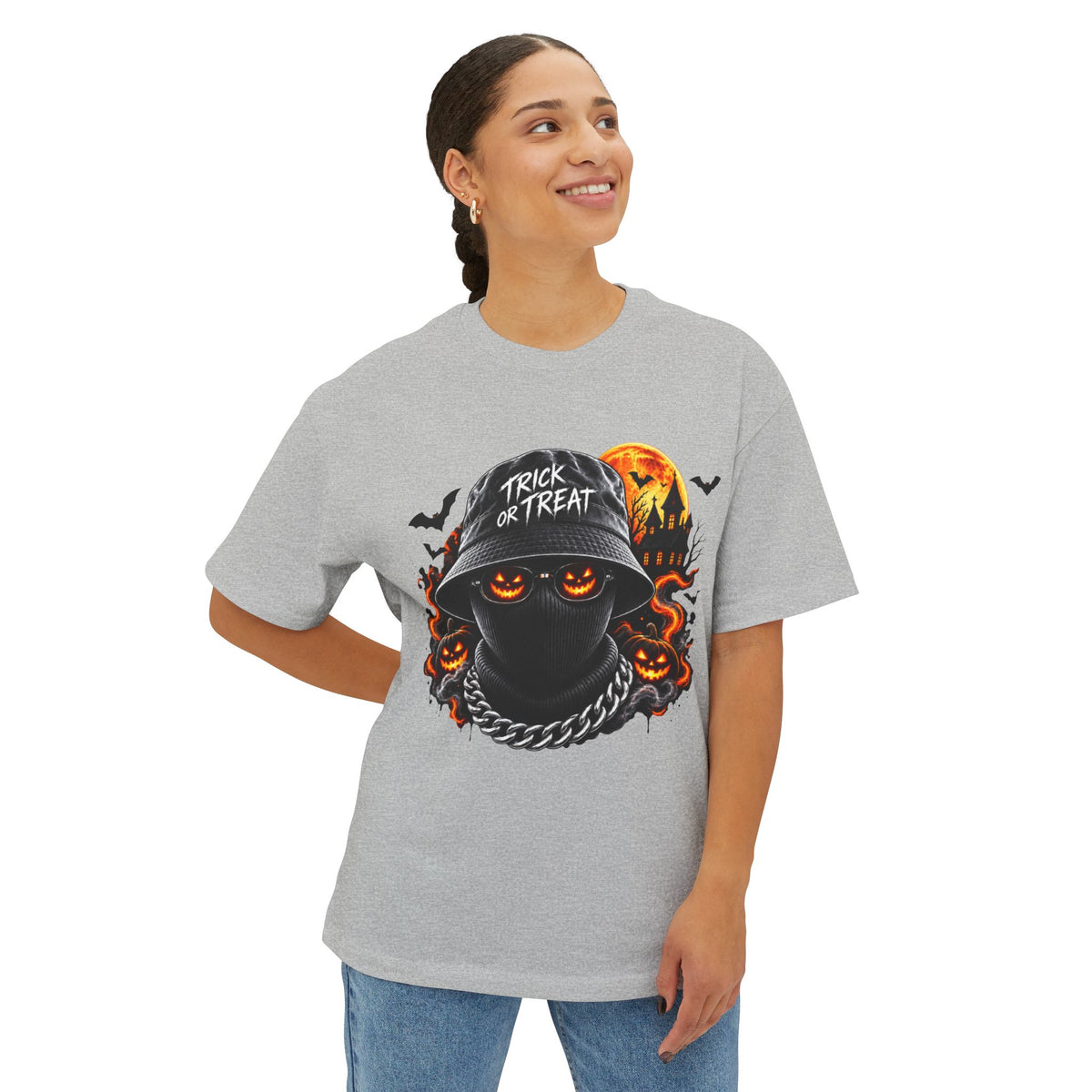 Spooky Streetwear Masked Unisex Oversized Boxy Tee image 27
