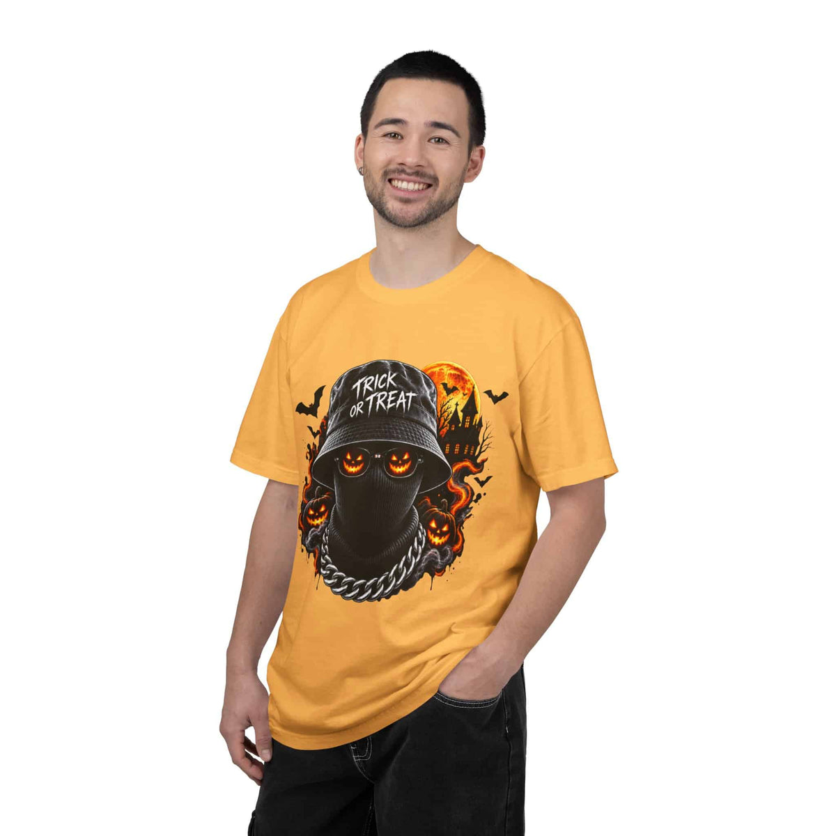 Spooky Streetwear Masked Unisex Garment-Dyed T-shirt image 28