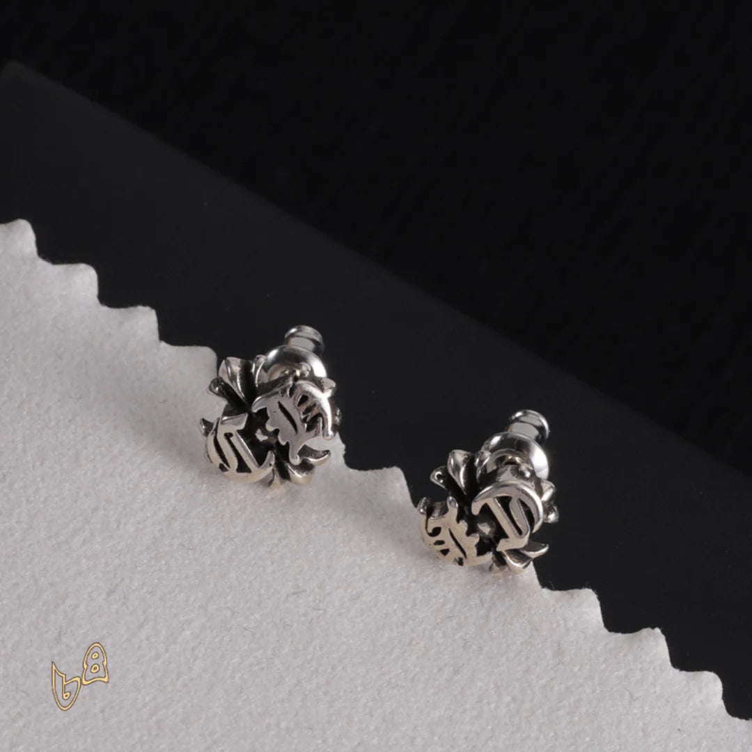 CH Flower Engraved Earrings - CH0154 image 0
