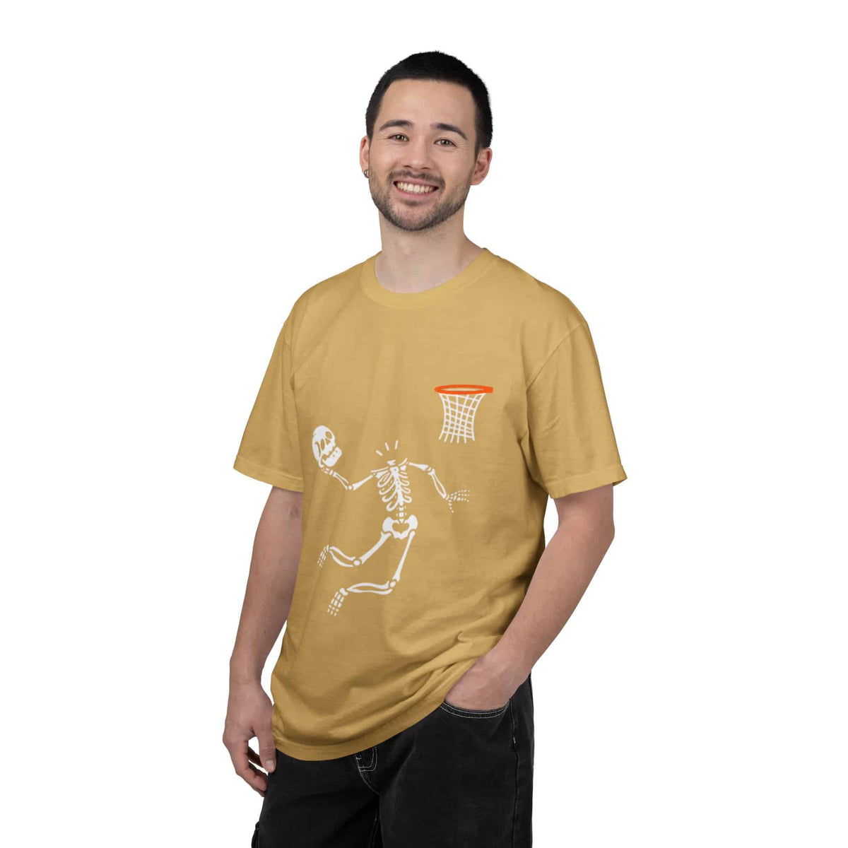 Halloween Basketball Skeleton Unisex Garment-Dyed T-shirt image 56