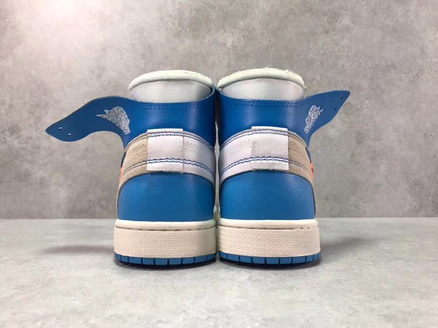 OW x AJ 1 High OG UNC Shoes Sneakers – nk0000009 image 6