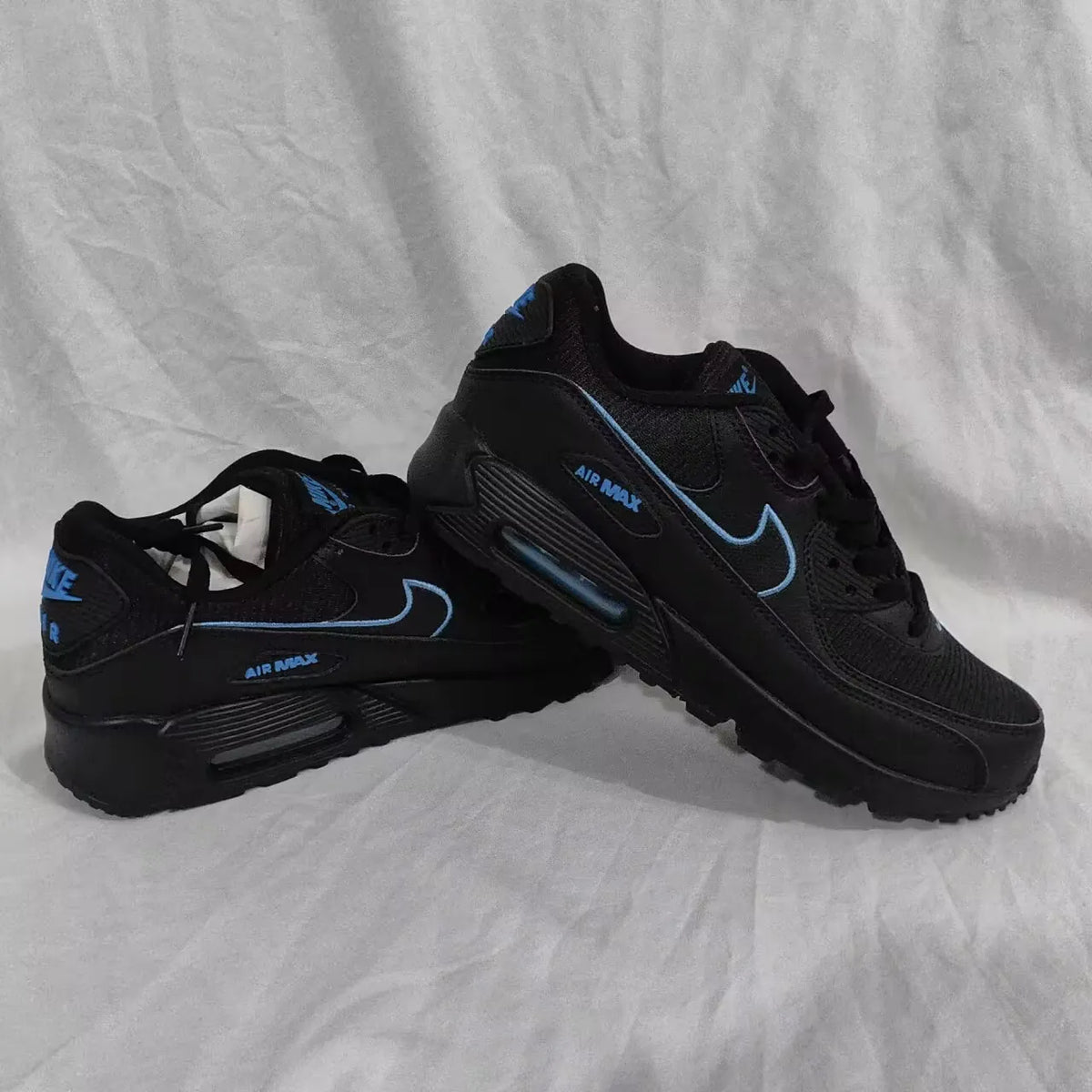 AM 90 Black University Blue Shoes Sneakers – nk0004388 image 13