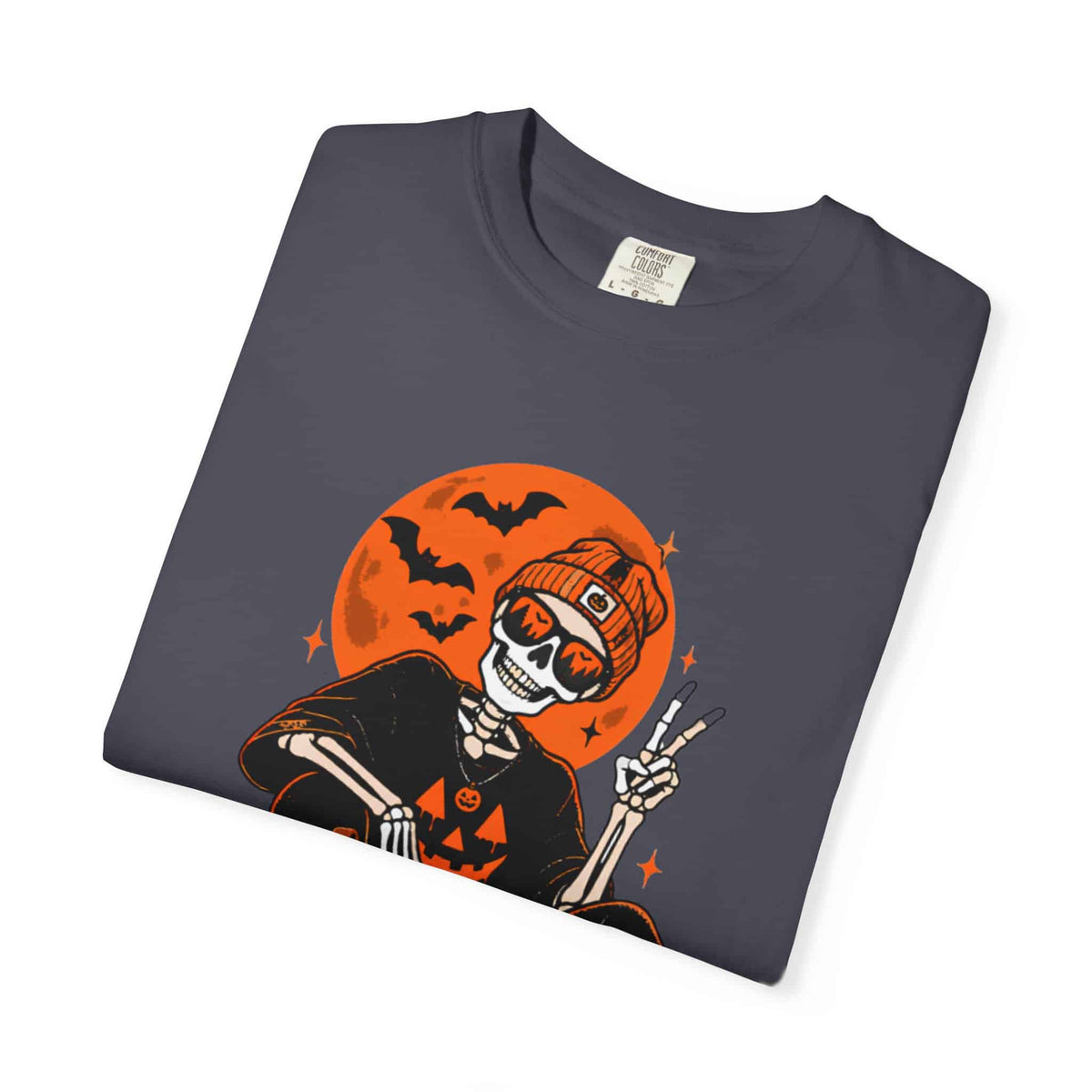 Retro Skater Skeleton Halloween Unisex Garment-Dyed T-shirt image 80