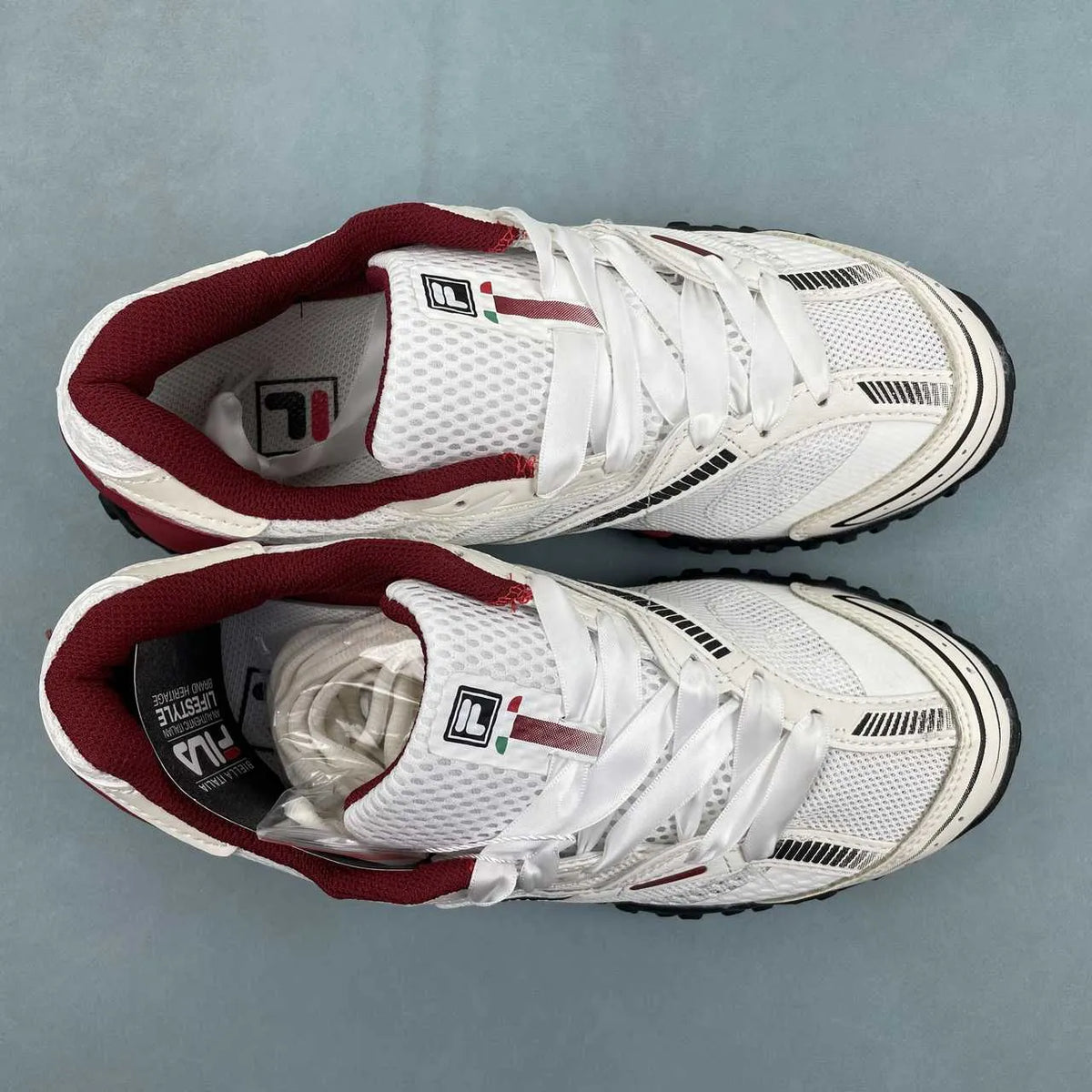 FL Echappe 2 White and Wine-Red Shoes Sneakers - nk0005392 image 15