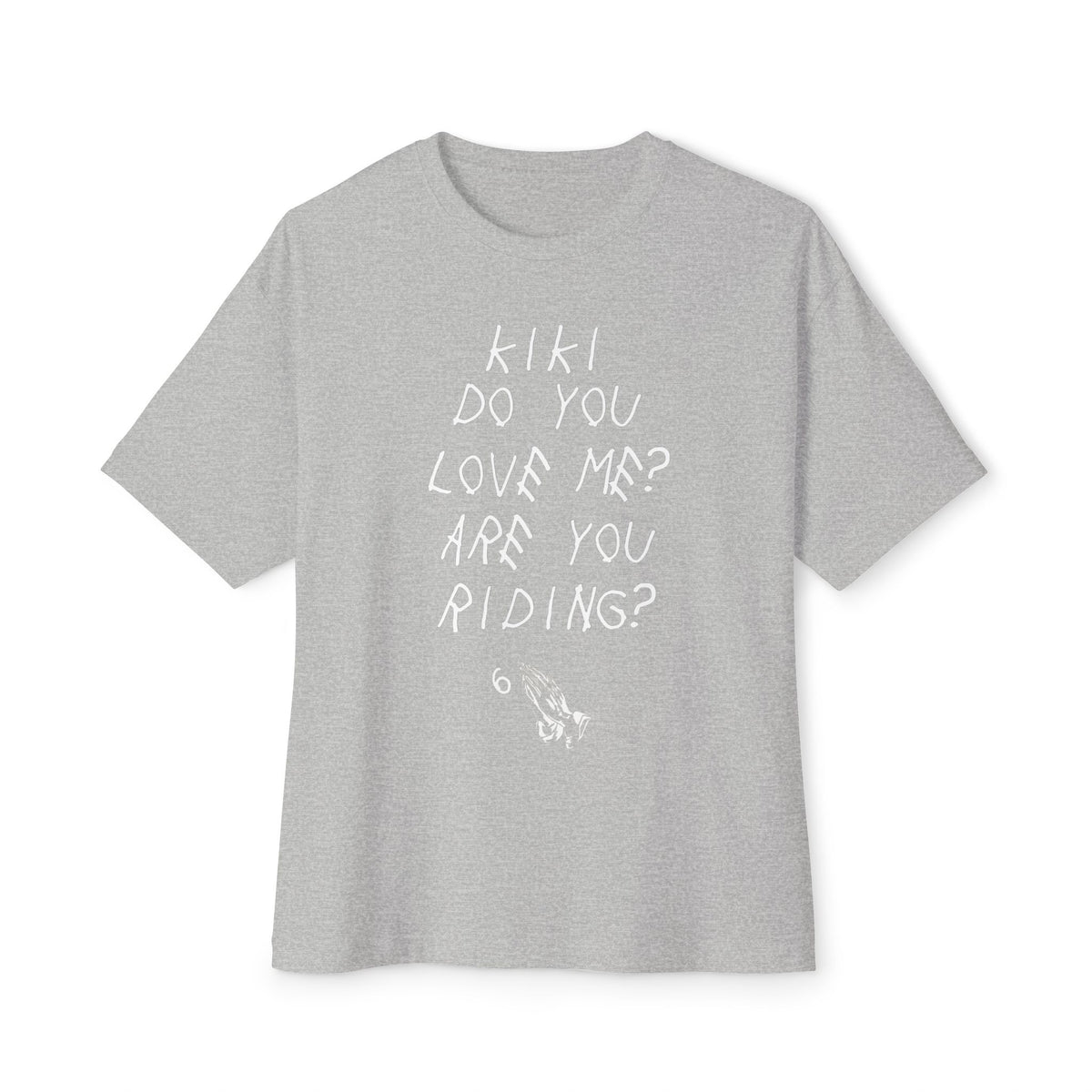 Kiki Loves Me Unisex Oversized Boxy Tee - Athletic Heather, M image