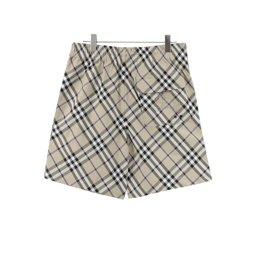 BUR Archive Check Knight Motif Shorts in Beige - 381 - bbr0000381 image 1