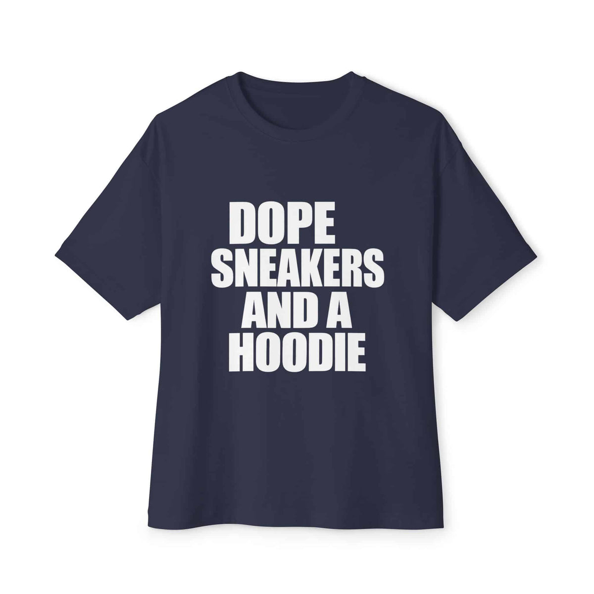 Graphic Print Unisex Oversized Boxy Tee - POD0036 - Navy, L image