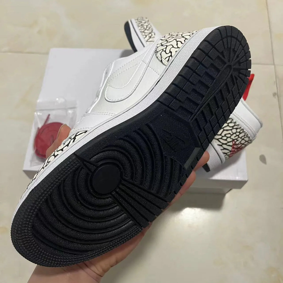 AJ 1 Phat Low Cement Grey Shoes Sneakers - nk0003694 image 5