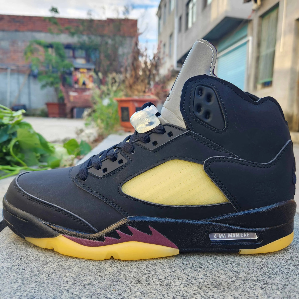 A Ma Maniére x AJ 5 Black/Burgundy Crush - nk0003196 image 10
