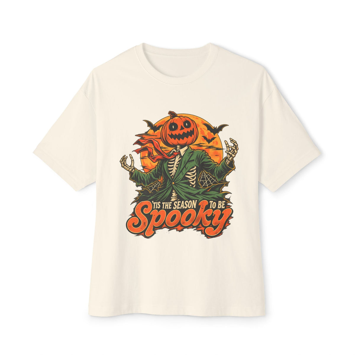 Spooky Season Unisex Oversized Boxy Tee - Natural, XL image