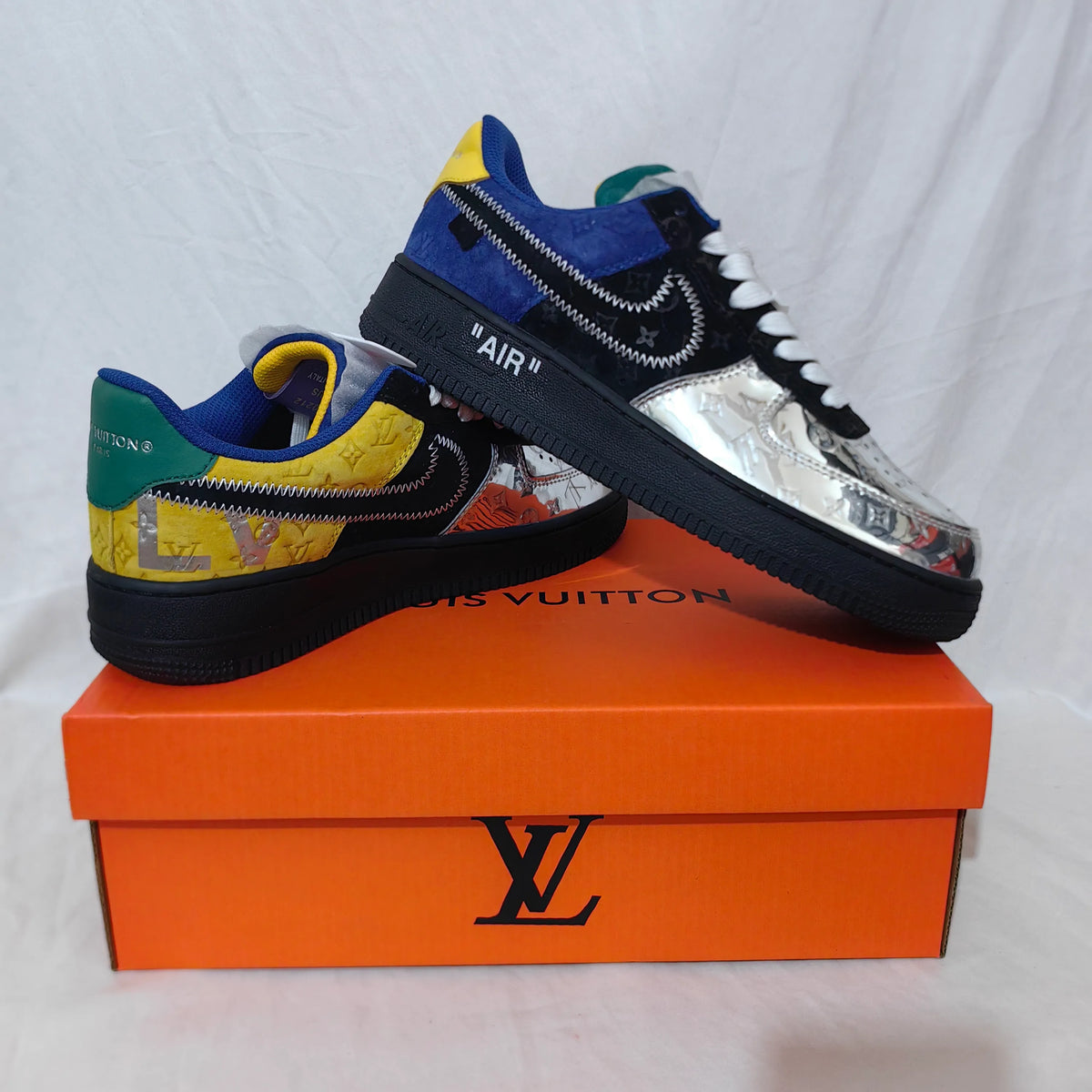LV x AF 1 Low "Multi-Color Patchwork" Shoes Sneakers - nk0005327 image 9