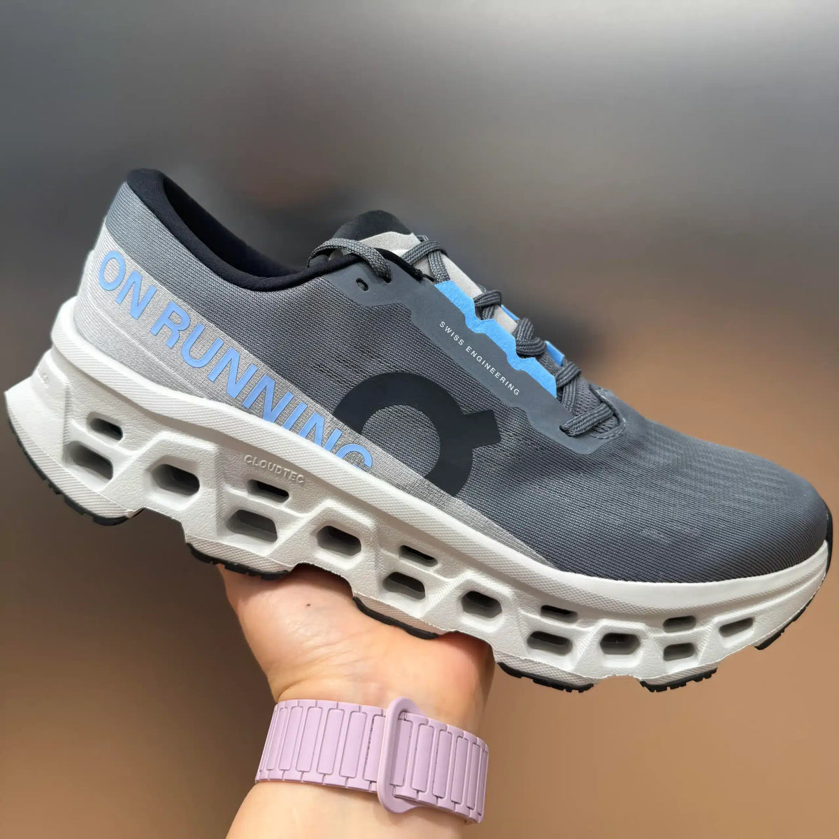 On Running Cloudmonster 3 Rock / Silver Shoes Sneakers - nk0005606 image 3