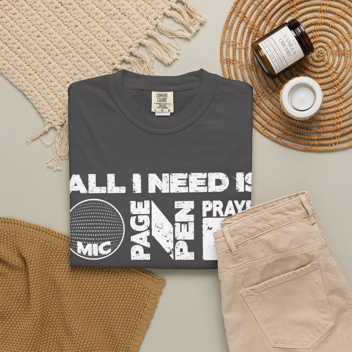 ALL_I_NEED_IS Unisex Garment-Dyed T-shirt image 11