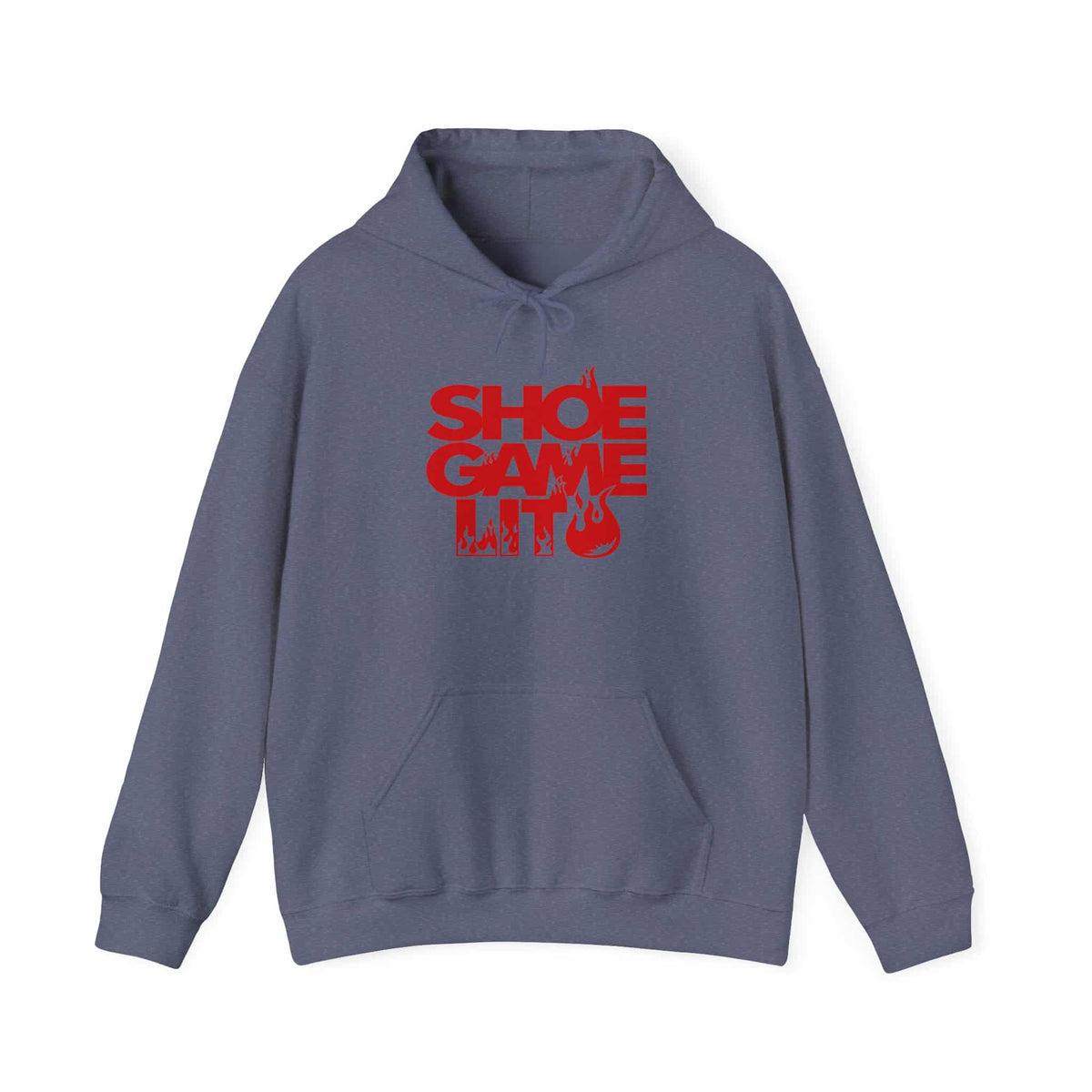 Graphic Print Hooded Sweatshirt - POD0040 - 3XL, Heather Navy image
