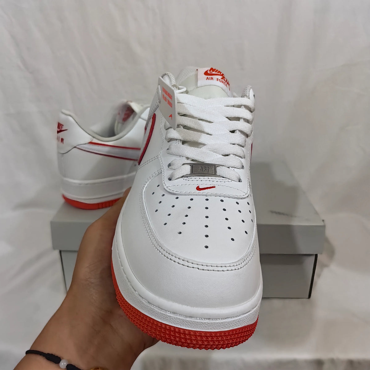 AF 1 Low White Picante Red Shoes Sneakers - nk0003173 image 4