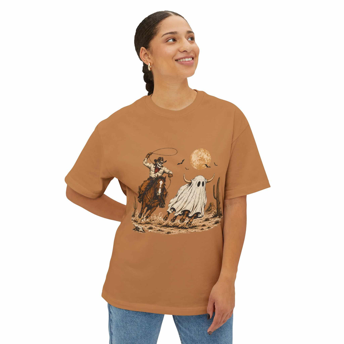 Halloween Cowboy Unisex Oversized Boxy Tee image 28