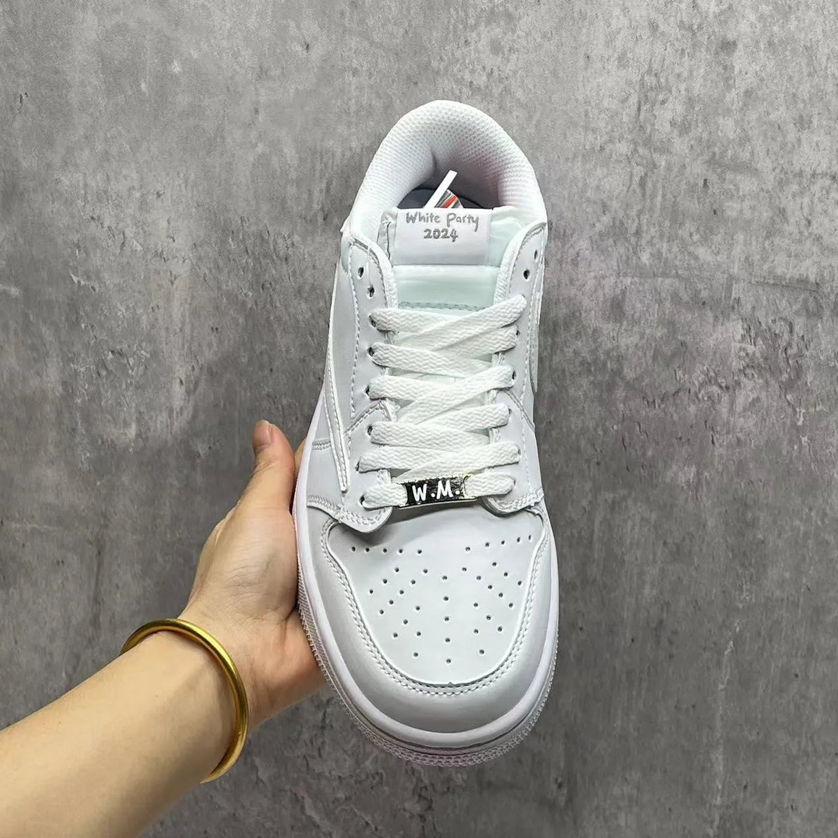 Travis Scott x AJ 1 Low White Party Shoes Sneakers - nk0004438 image 8