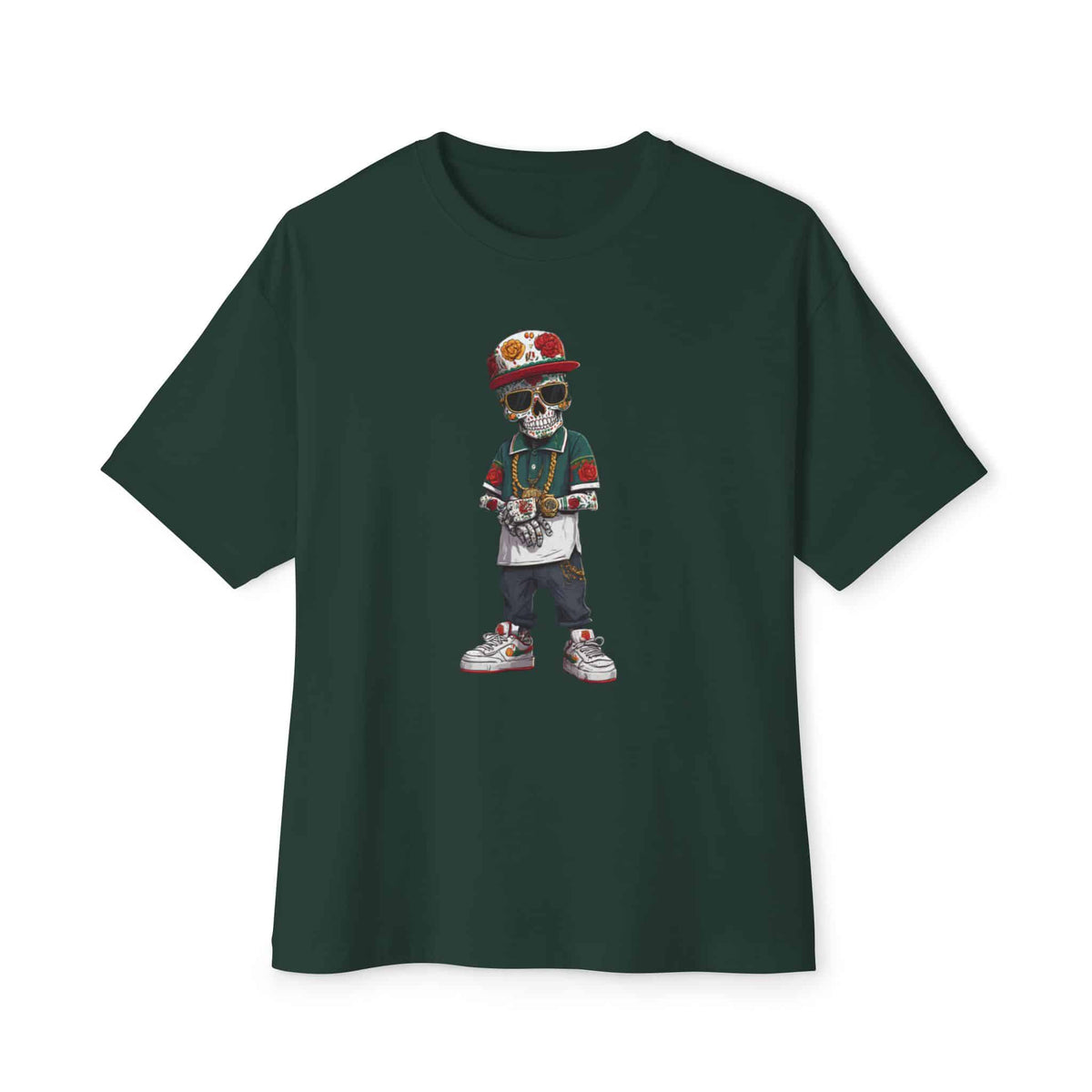 Skull Luxury Unisex Oversized Boxy Tee - Forest, 2XL image