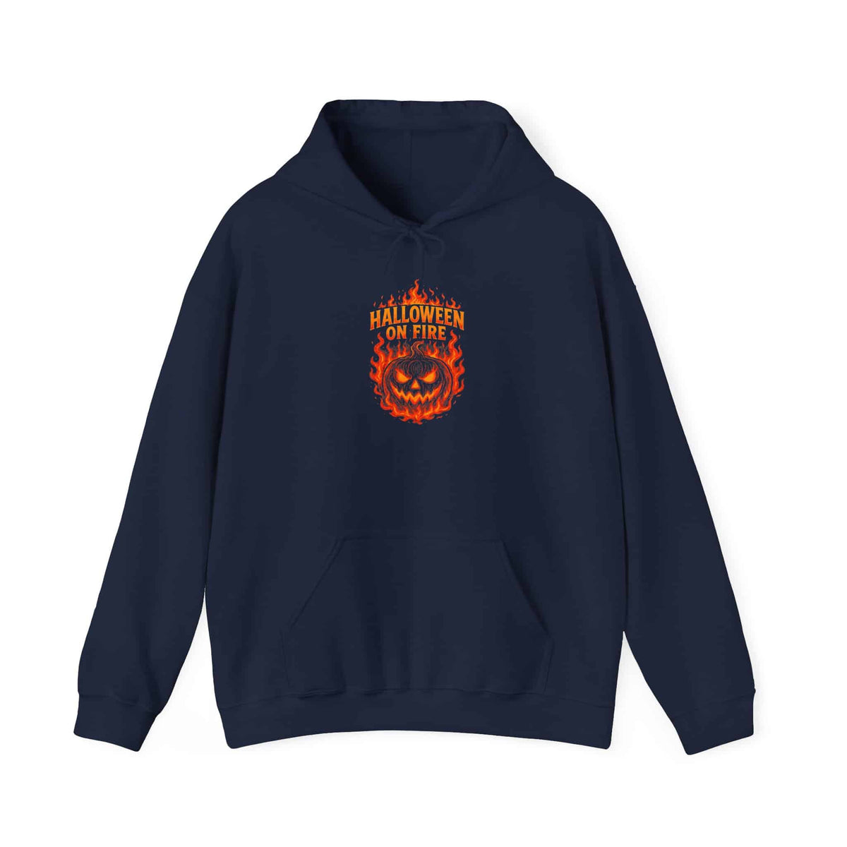 Halloween on Fire Hooded Sweatshirt - M, Navy image
