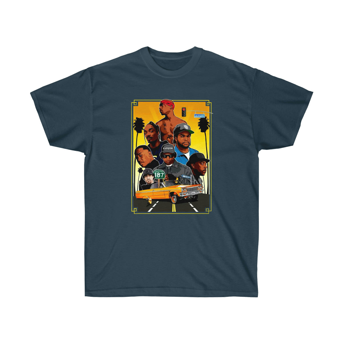 RAP 90's West Coast Legends Men Shirt - Blue Dusk, 3XL image