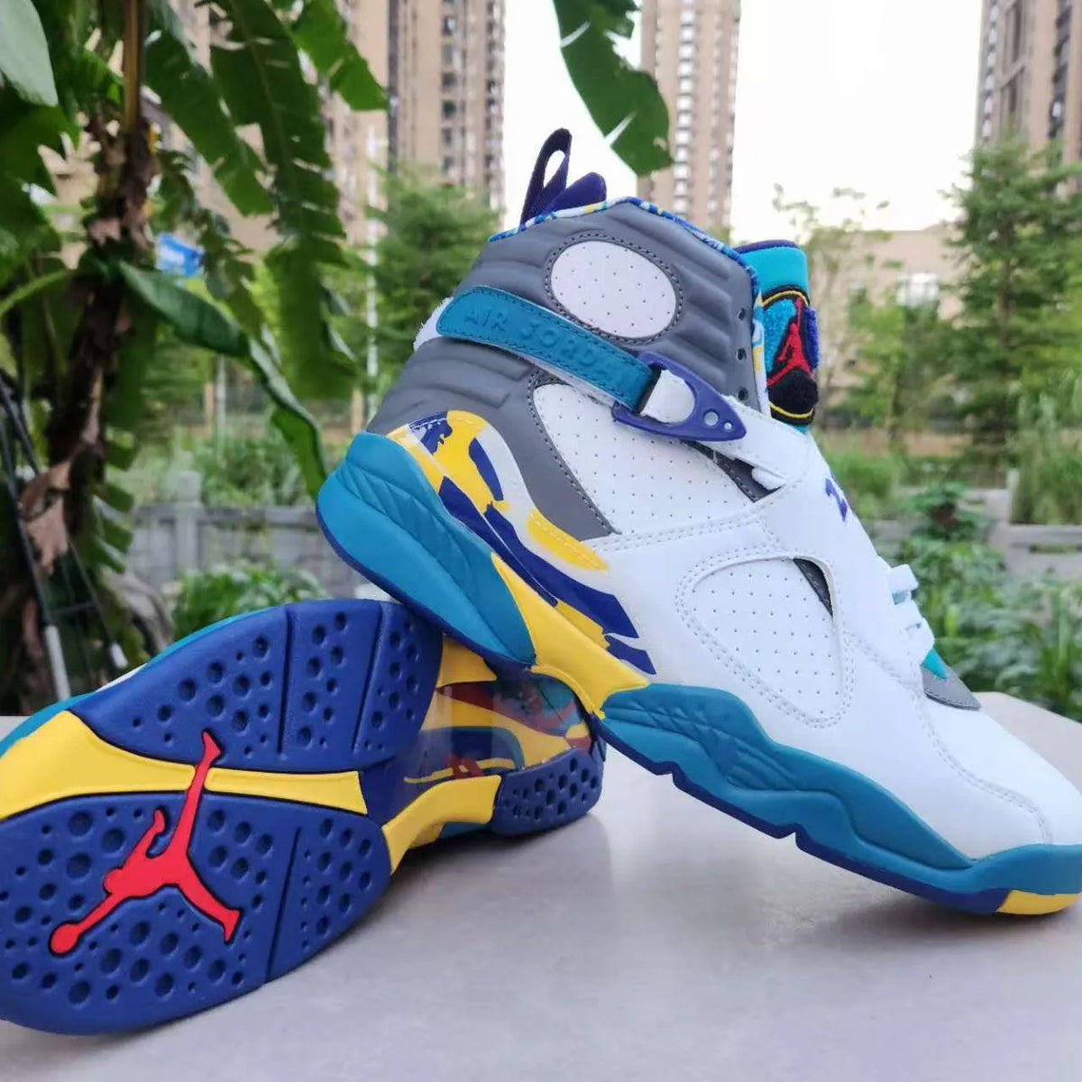 AJ 8 White Aqua Shoes Sneakers - nk0004142 image 6