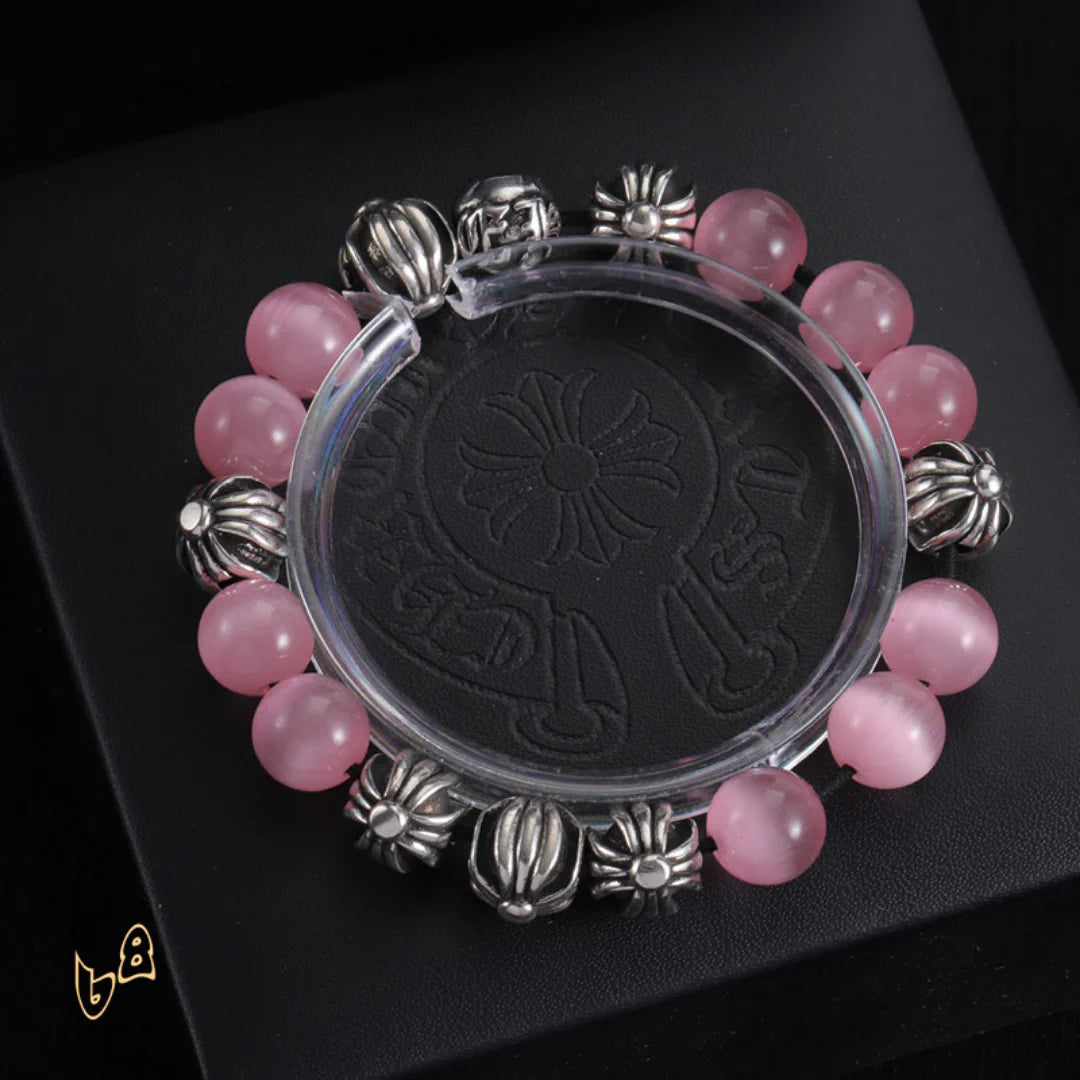 CH Cross Flower Ball Bracelet  - CH0073 - Pink image