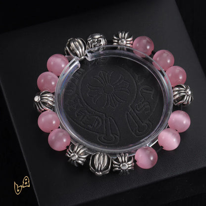 CH Cross Flower Ball Bracelet  - CH0073 - Pink image