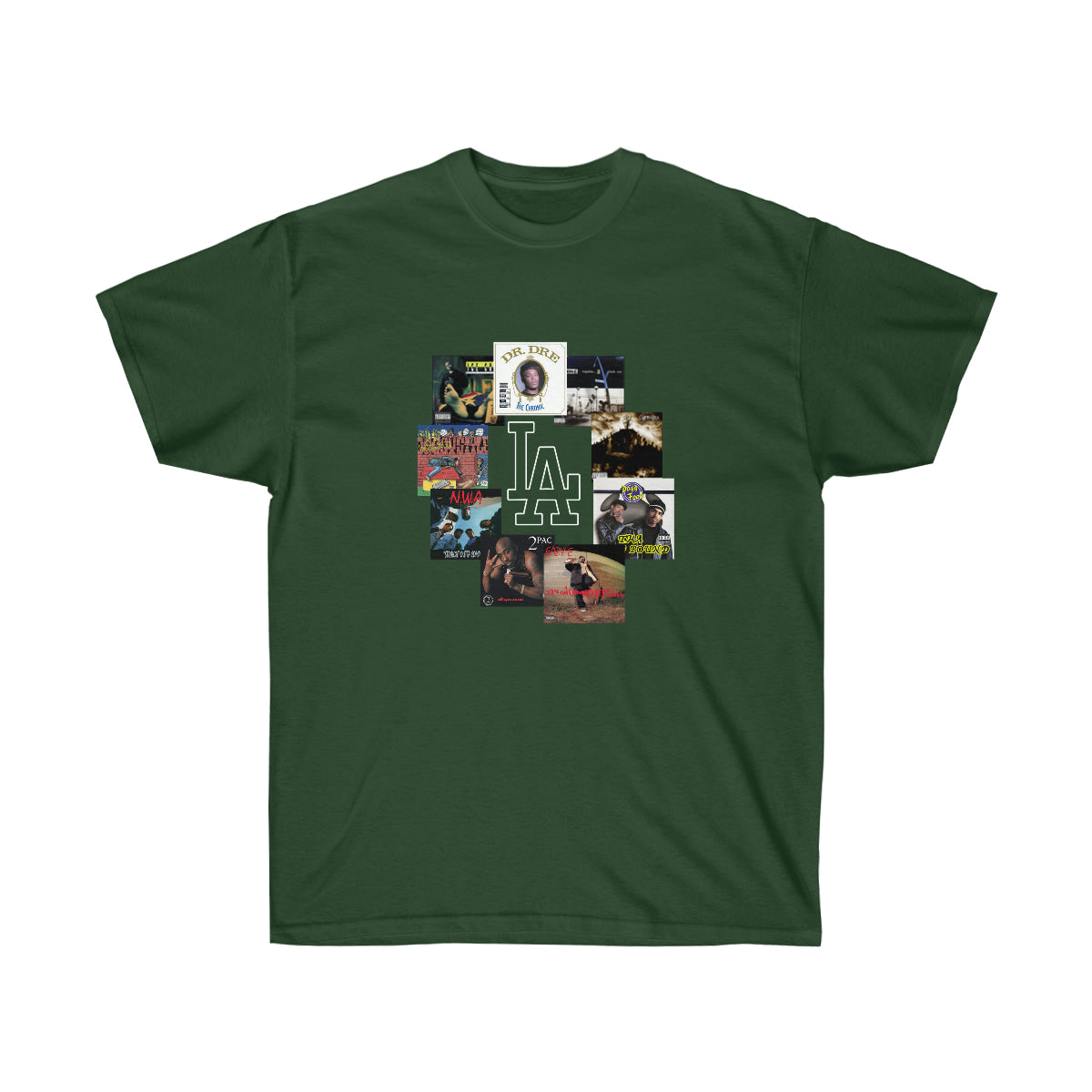 Rap LA Albums Men T-Shirt - Forest Green, XL image