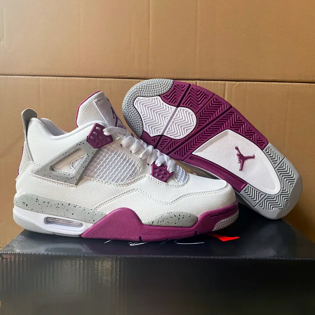 AJ 4 White Purple Cement Shoes Sneakers - nk0004462 image 4