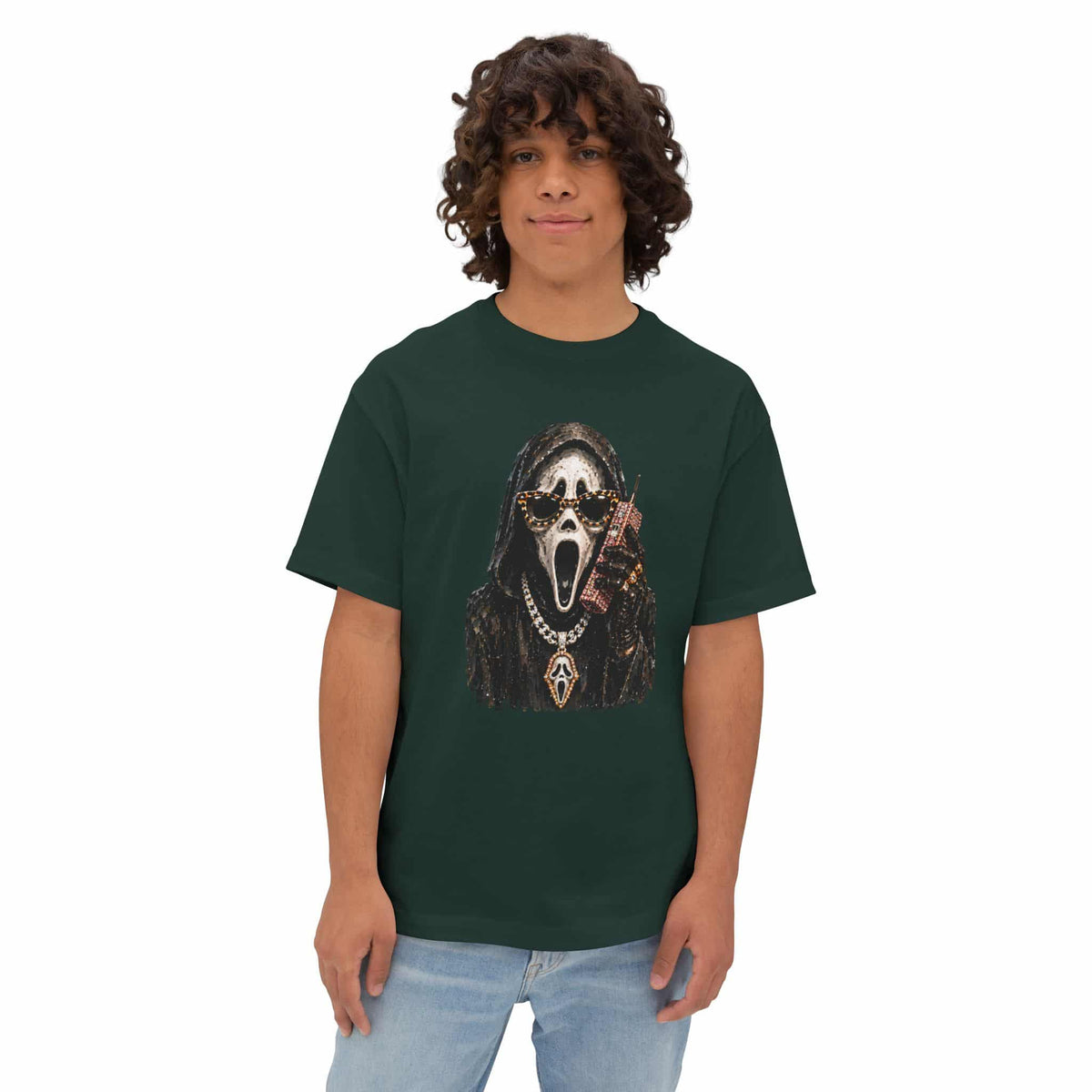 Halloween Ghostface Unisex Oversized Boxy Tee image 19