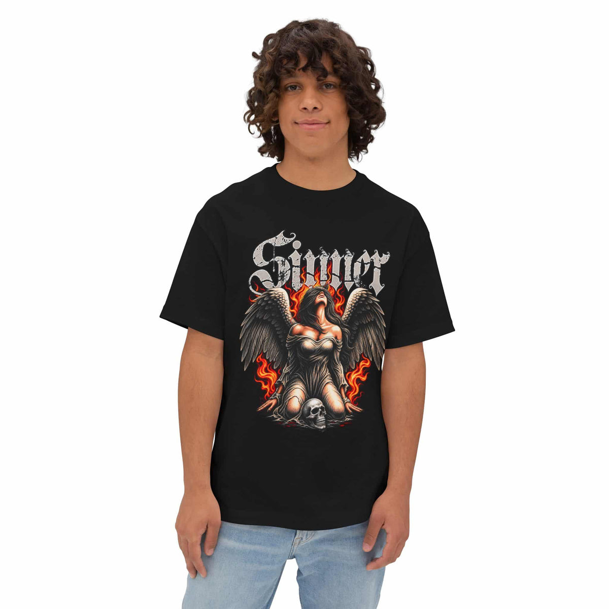 Sinner’s Flame Unisex Oversized Boxy Tee image 4