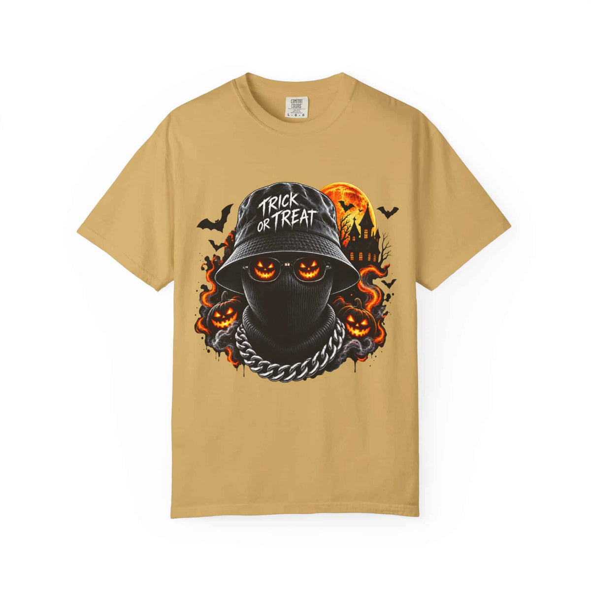 Spooky Streetwear Masked Unisex Garment-Dyed T-shirt image