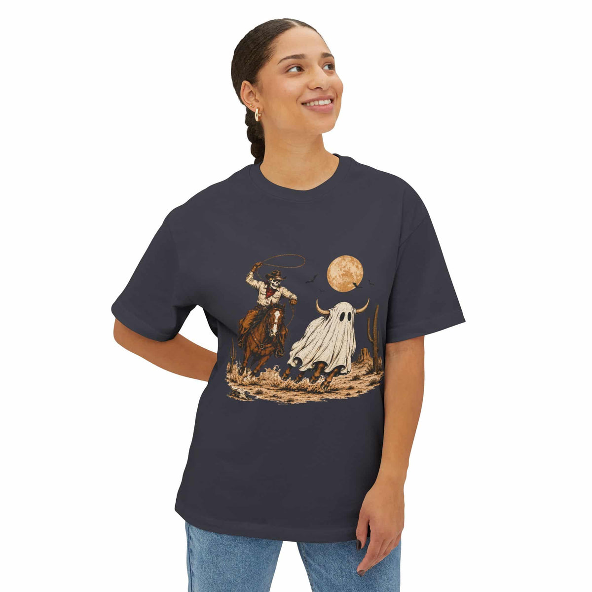 Halloween Cowboy Unisex Oversized Boxy Tee image 35