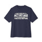 Graphic Print Unisex Oversized Boxy Tee - POD0034 - Navy, S image