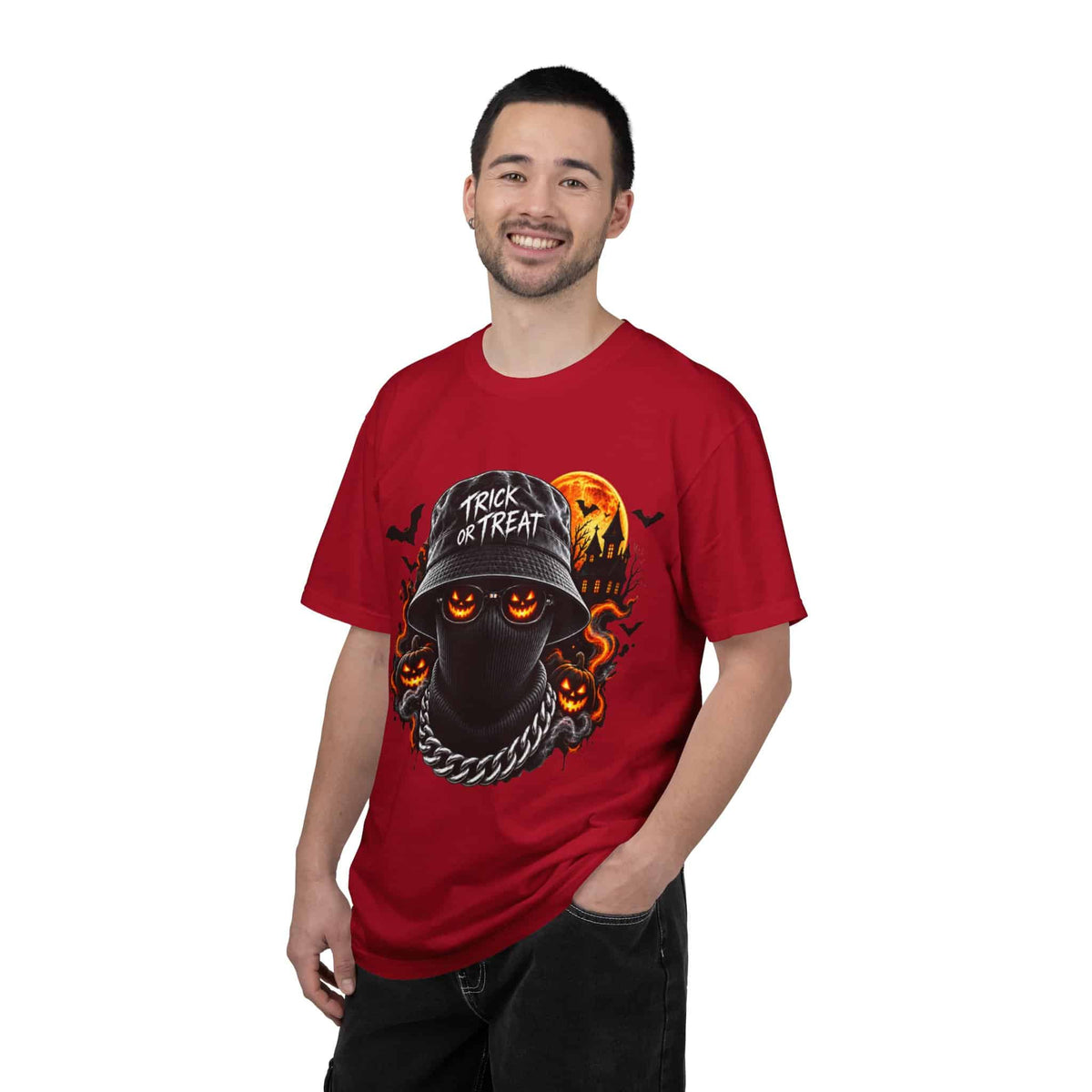 Spooky Streetwear Masked Unisex Garment-Dyed T-shirt image 52