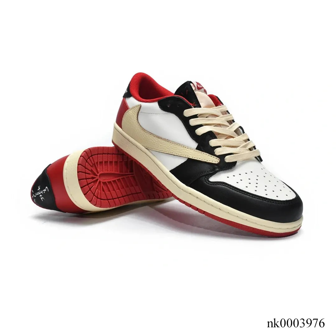 Travis Scott x AJ 1 Low Red Black Custom Shoes Sneakers - nk0003976 image 2