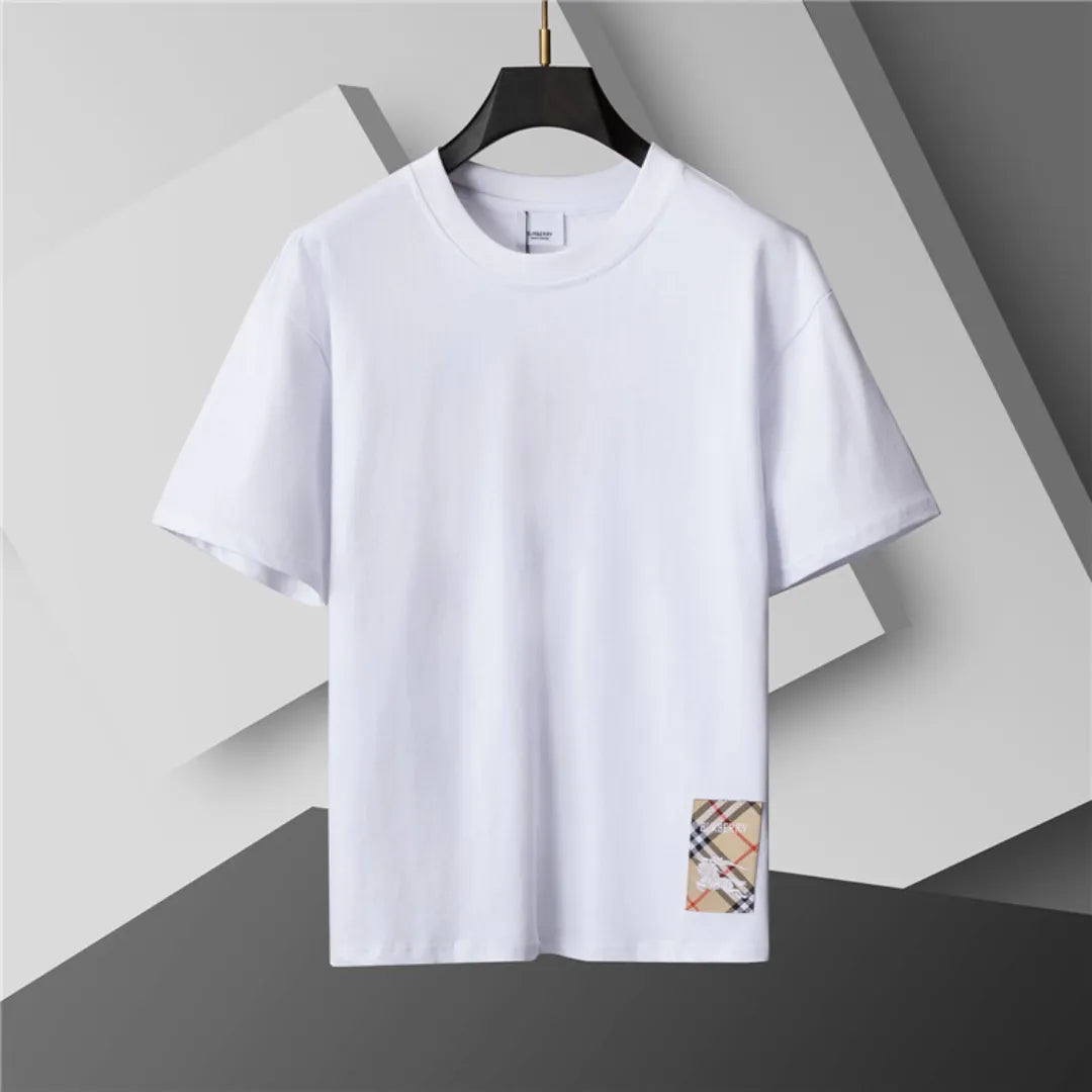 BUR Check Label T-Shirt in White - 384 - bbr0000384 image 1