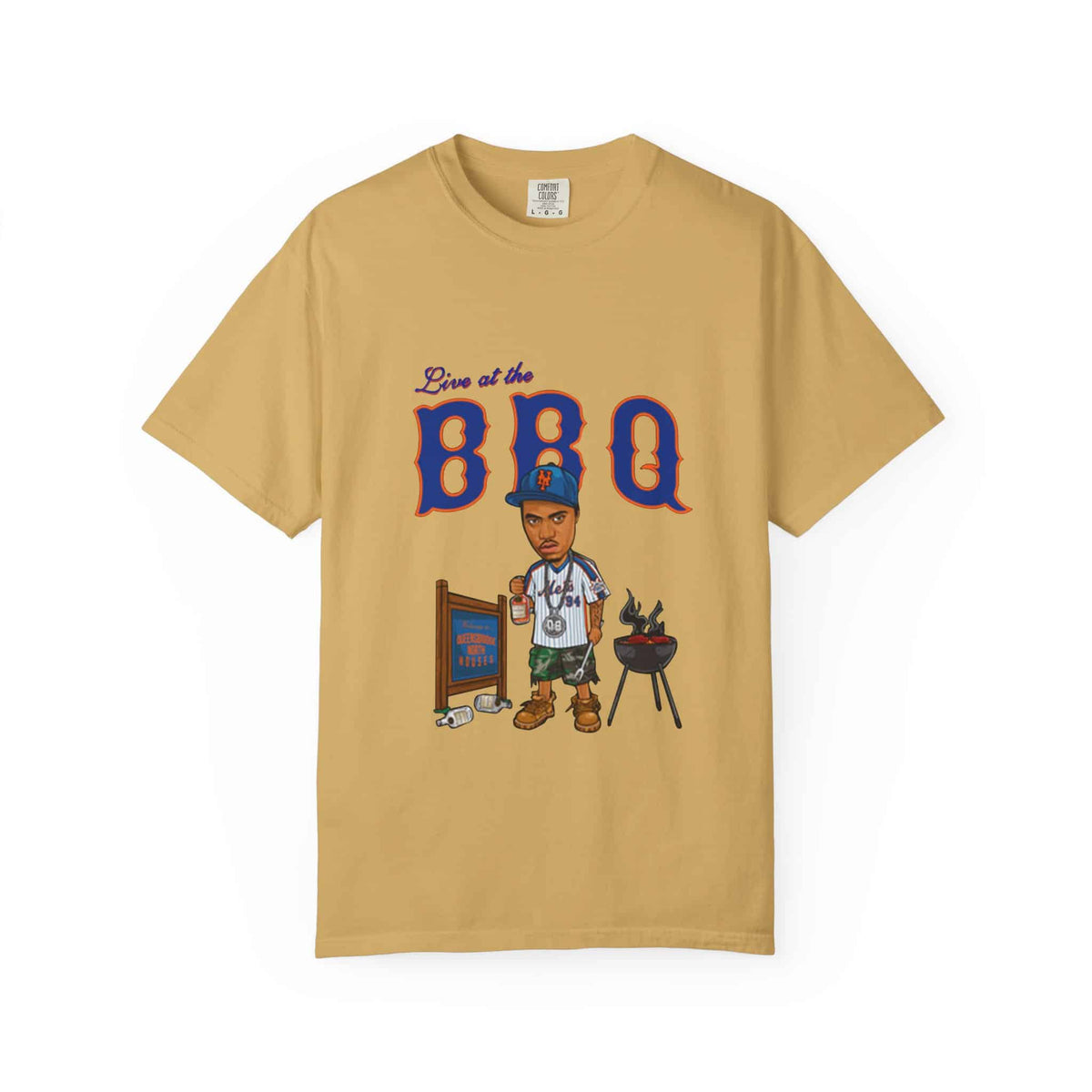 Rap Nas Live At The BBQ Unisex Garment-Dyed T-shirt image