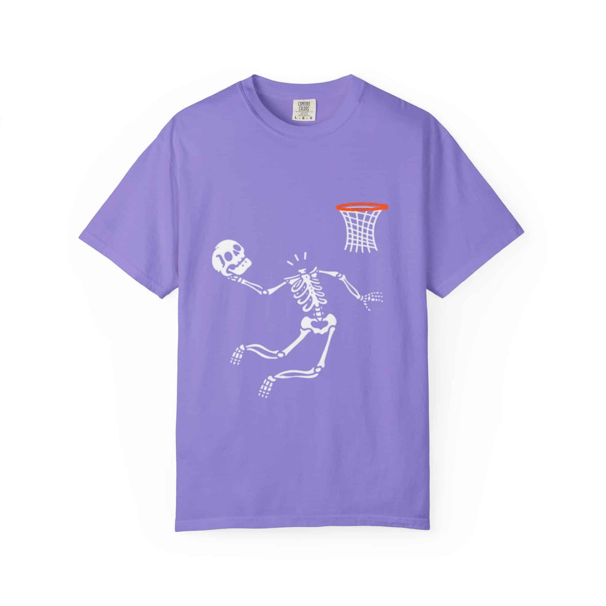 Halloween Basketball Skeleton Unisex Garment-Dyed T-shirt image