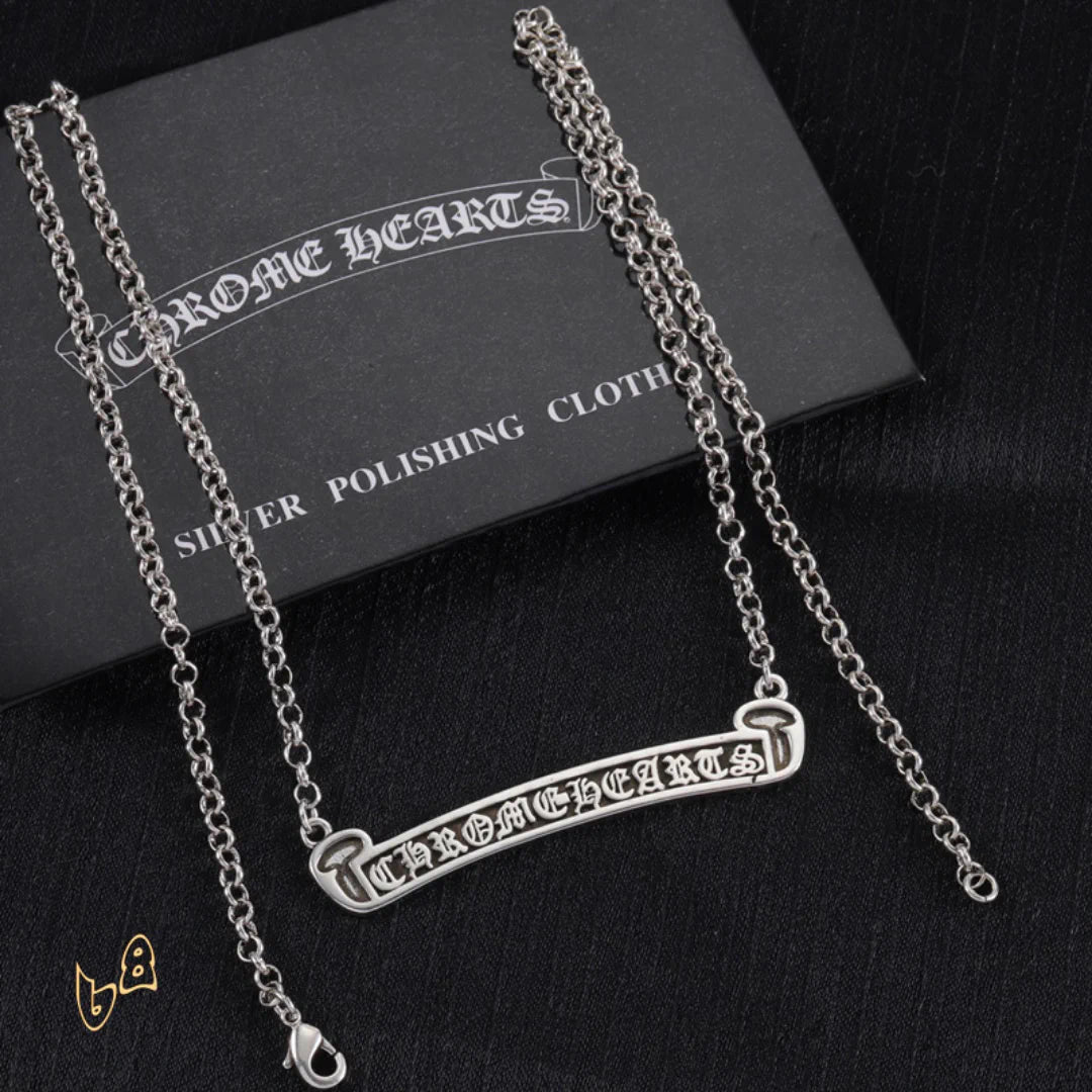 CH Scroll Label Chain Necklace - CH0019 image 0