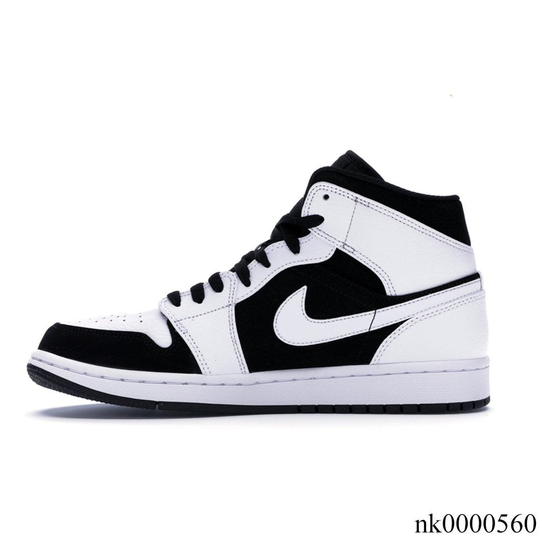 AJ 1 Mid White Black Shoes Sneakers - nk0000560 image 1